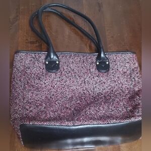 Talbots Black and Purple  Tote Bag and Wallet.